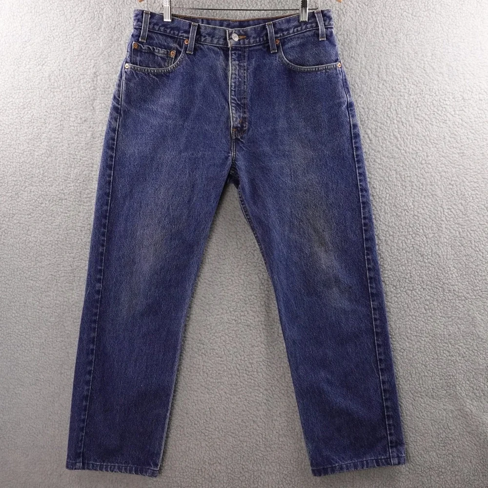Vintage Levi Strauss Co 505 Regular‎ Fit Straight Leg Mens Jeans 36x34 Dark Wash